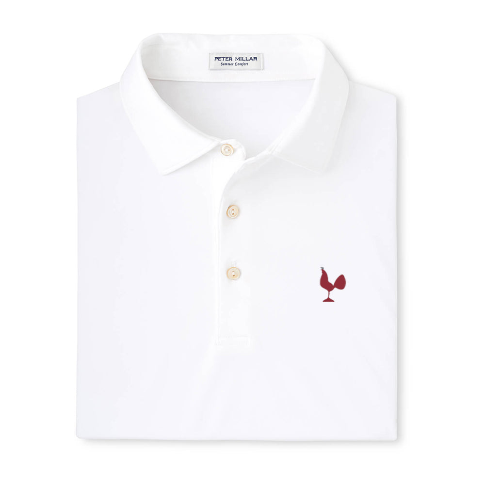 MDP Insurance Peter Millar Men's Solid Performance Polo - Self Collar (White)