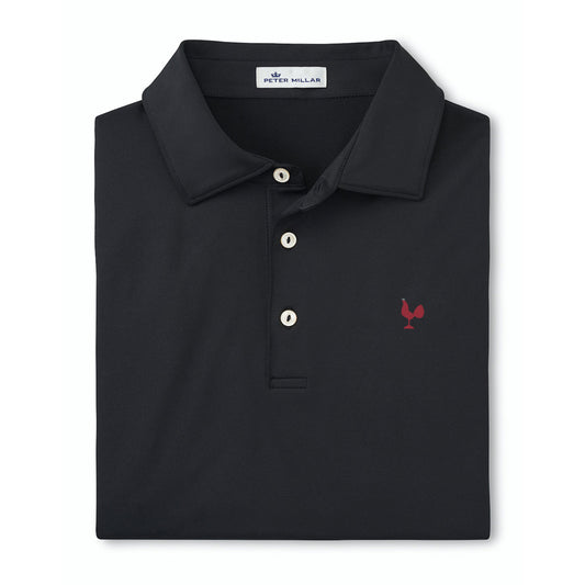 MDP Insurance Peter Millar Men's Solid Performance Polo - Self Collar (Black)